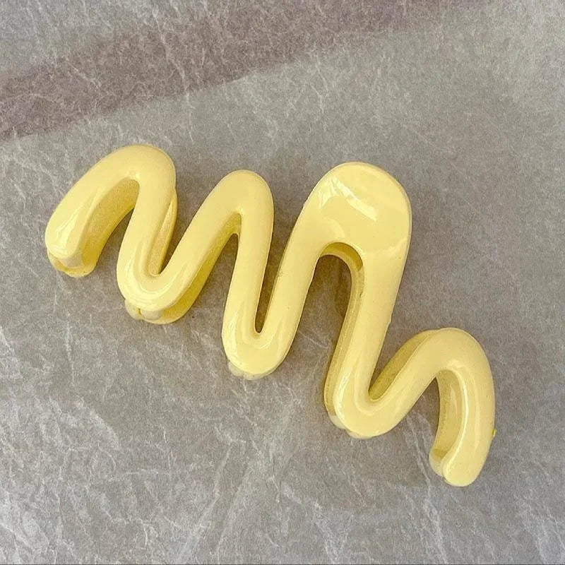 Colorful Jelly Wave Hair Claw Hairpin Girls Fashion Temperament Women's Korean Sweet Simple Irregular Elegant Headwear Gifts