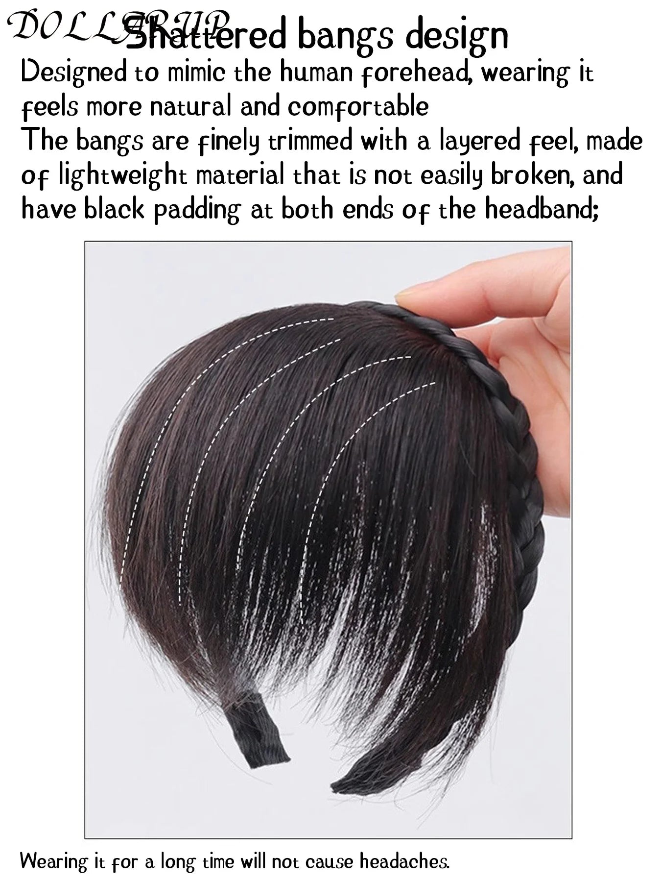 Wig Bangs Hairband Fake Hair Headband Fringe Hair Extension Women Girls Clips In Hair Extension Hair Accessories Hairpiece Clips