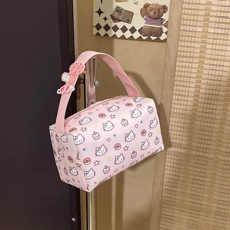 Kawaii Oxford Cloth Pencil Case Hello Kitty Pen Bag Large Capacity Cosmetic Bag Waterproof Makeup Bag Stationery School Supplies