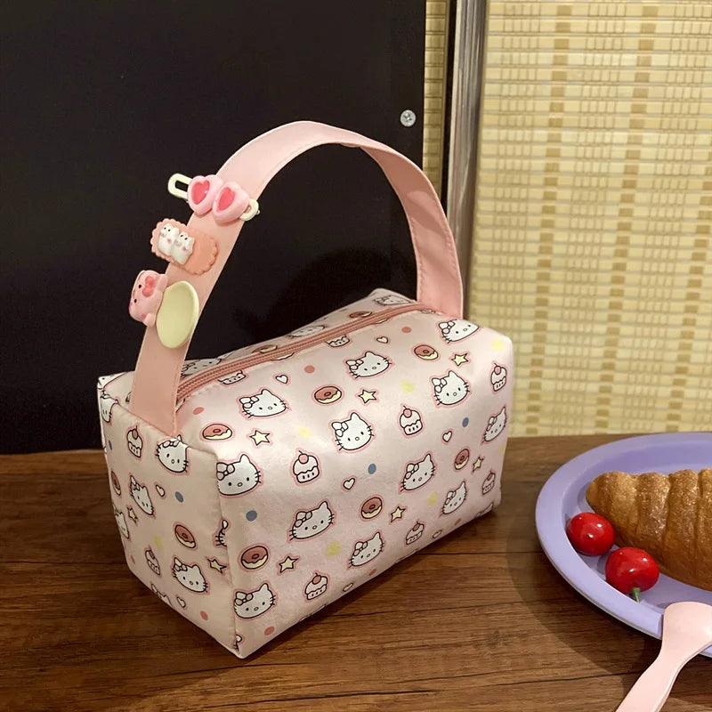 Kawaii Oxford Cloth Pencil Case Hello Kitty Pen Bag Large Capacity Cosmetic Bag Waterproof Makeup Bag Stationery School Supplies