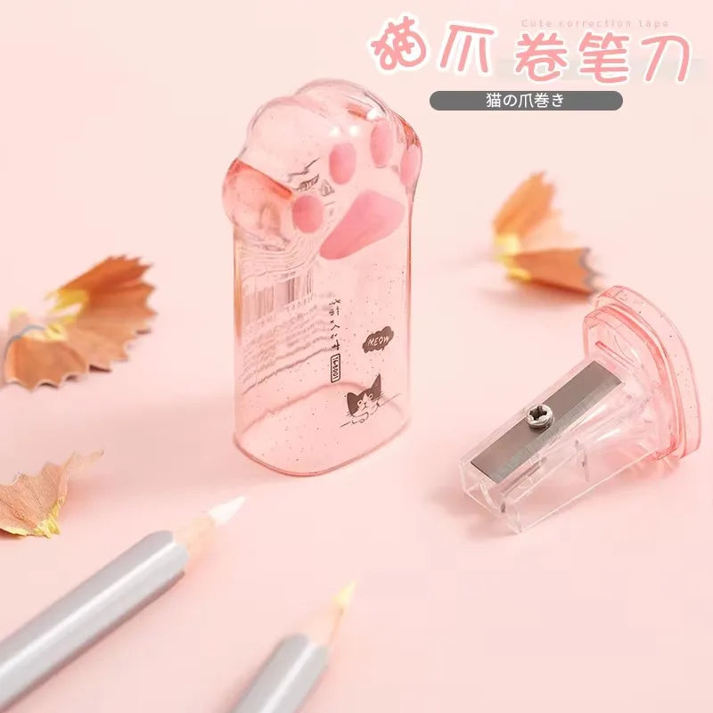 1 Pcs kawaii Cat Paw Pencil Sharpener Kawaii School Supplies Stationery Items Student Prize Kids Gift