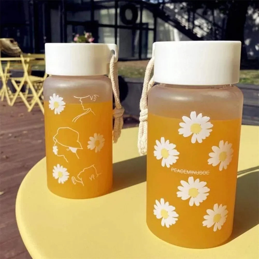 500ml Plastic Transparent Water Bottle BPA Free Portable Outdoor Sports Cup Mug Student with Rope