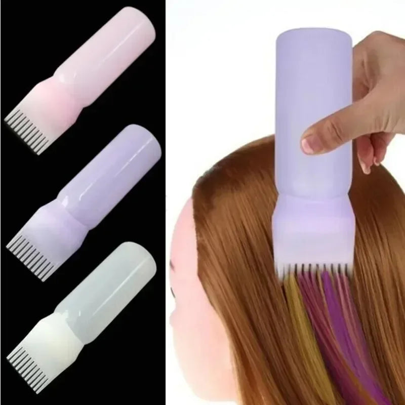 3 Colors Hair Dye Applicator Brush Bottles Dyeing Shampoo Bottle Oil Comb Hair Dye Bottle Applicator Hair Salon Styling Tool