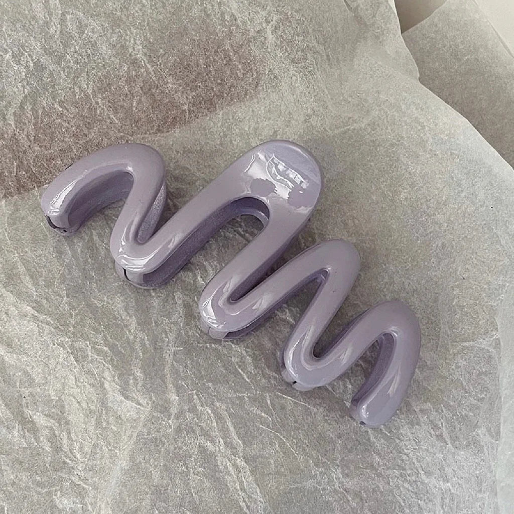 Colorful Jelly Wave Hair Claw Hairpin Girls Fashion Temperament Women's Korean Sweet Simple Irregular Elegant Headwear Gifts