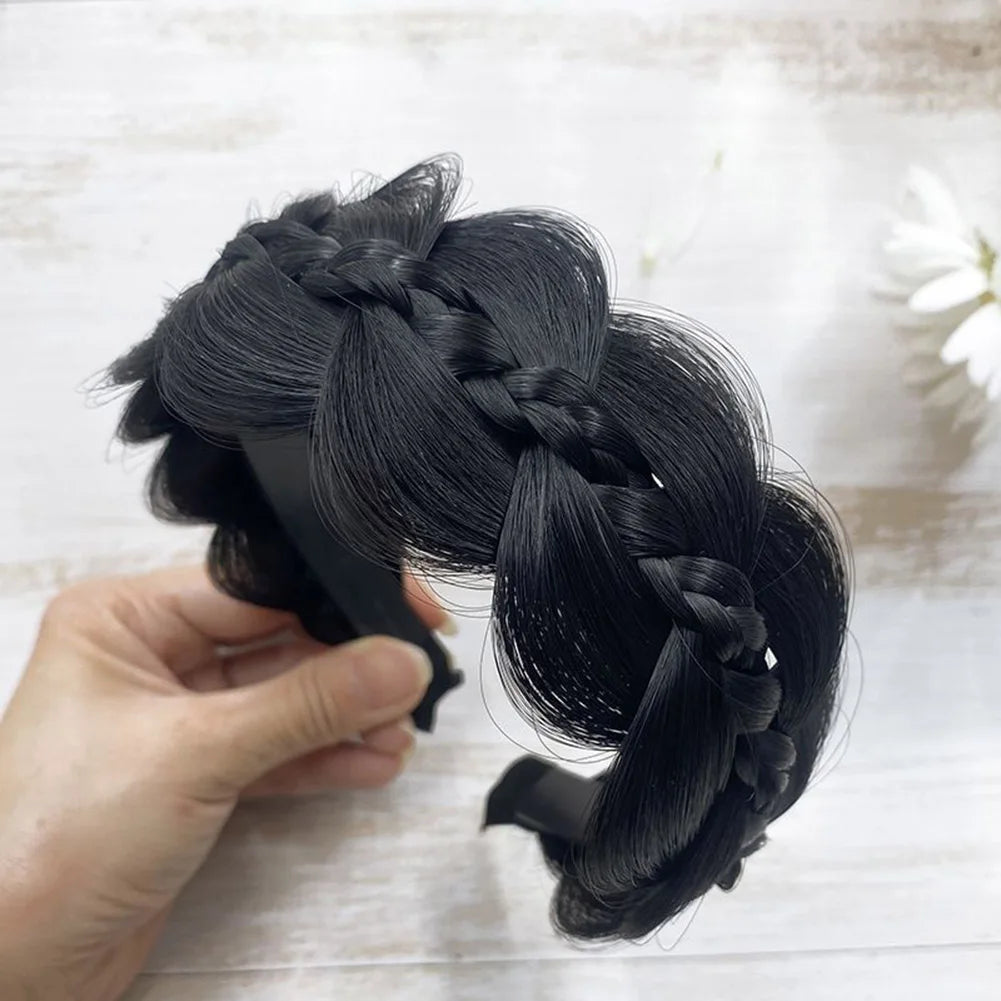 1pc Wig Twist-Headbands For Women Wide Fishbone Braids Hairbands Handmade Retro Head Hoop Styling Headwear Accessories