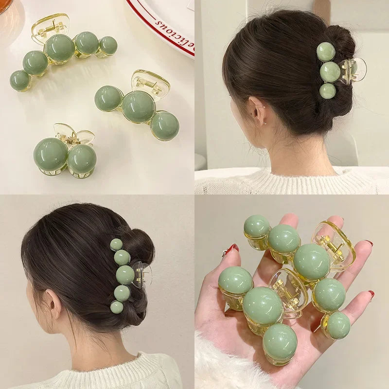 Spring and summer hair clips: French Aggreko pearl hair ornament, large hair grip clip, shark clip