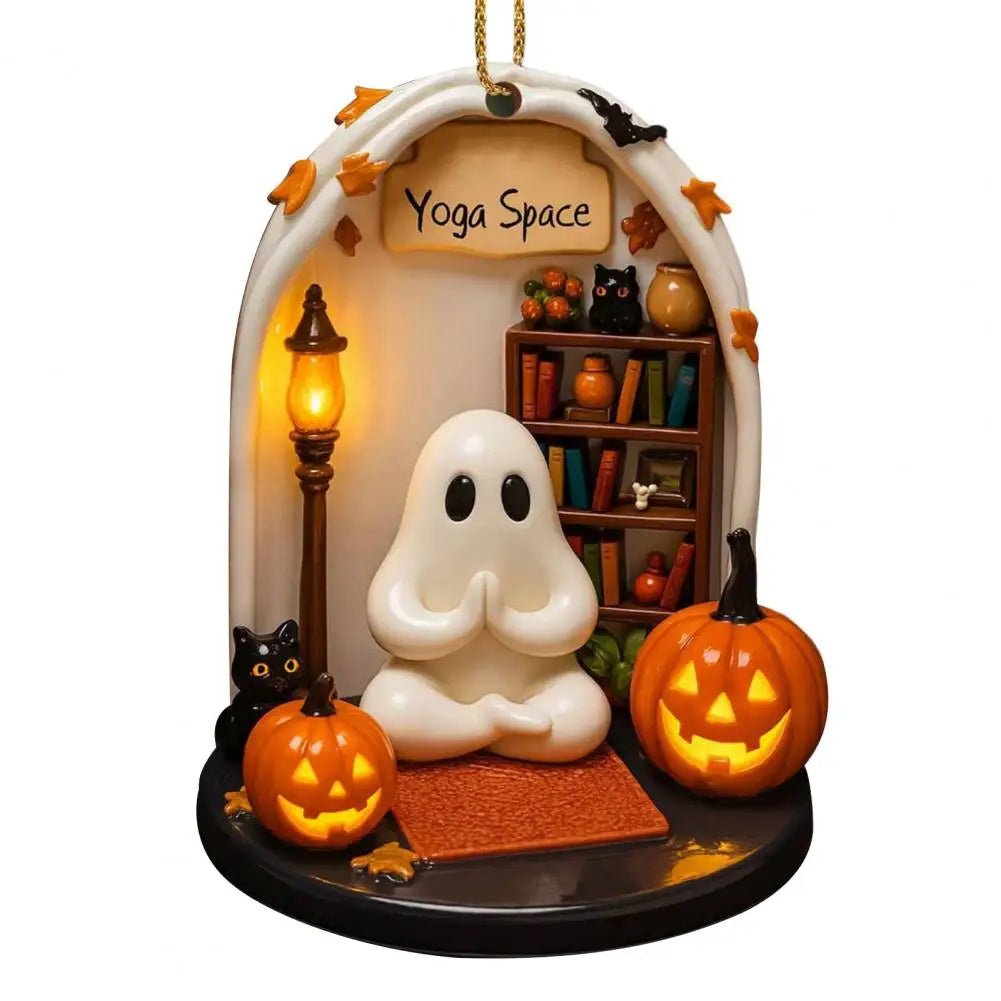 Cute Halloween Decorations Spooky Halloween Ghost Ornaments for Indoor Home Decor Acrylic Ghost-themed Hanging for Reading