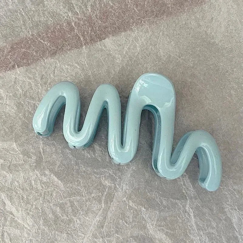 Colorful Jelly Wave Hair Claw Hairpin Girls Fashion Temperament Women's Korean Sweet Simple Irregular Elegant Headwear Gifts