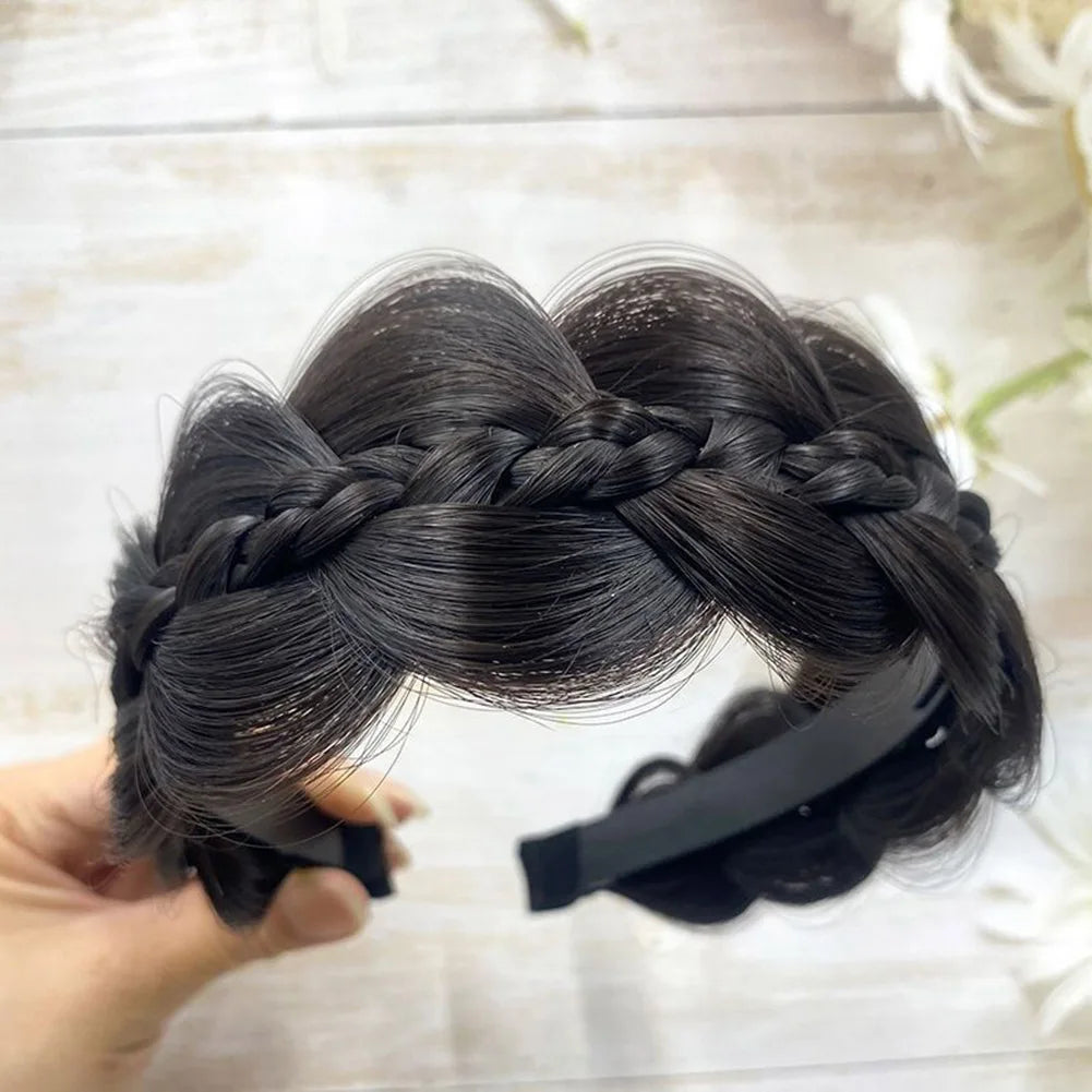 1pc Wig Twist-Headbands For Women Wide Fishbone Braids Hairbands Handmade Retro Head Hoop Styling Headwear Accessories