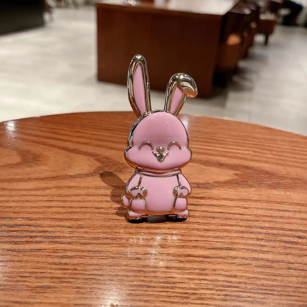 Bunny Finger Ring Holder Mobile Phone Mini Pull Rod Foldable Phone Finger Ring Holder Lazy Phone Back Sticker Pad Phone Kickstan