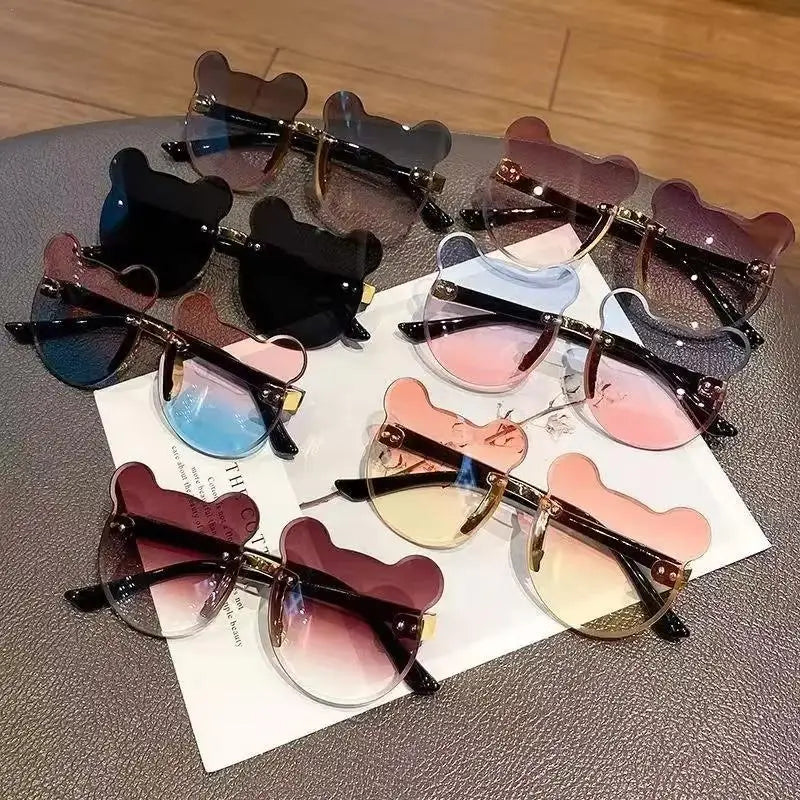 Cute Bear Sunglasses Kids Cartoon Sunglassess For Boy Girl Children Summer Resin Glasses UV400 Outdoor Beach Sunscreen Glasses