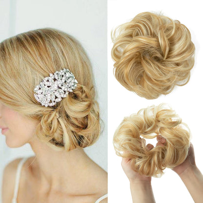 Wholesale Synthetic Hair Bun Extensions Messy Curly Elastic Hair Scrunchies Hairpieces Synthetic Chignon Donut Updo Hair Pieces