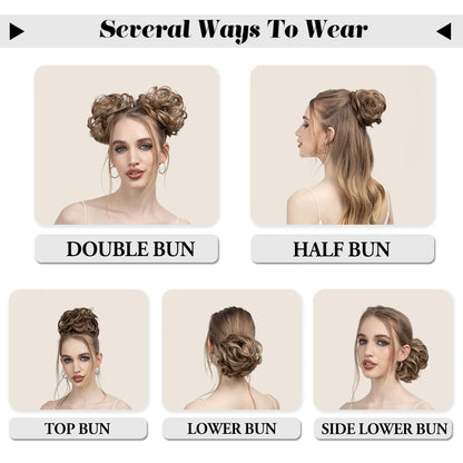 Wholesale Synthetic Hair Bun Extensions Messy Curly Elastic Hair Scrunchies Hairpieces Synthetic Chignon Donut Updo Hair Pieces