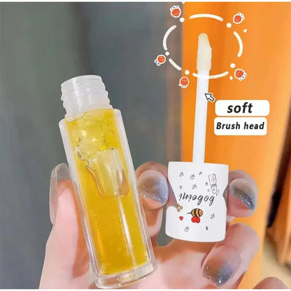Peach Milk Lip Oil, Bee Lip Balm, Moisturizing Lip Balm, Soothing And Hydrating Lip Oil, Easily Repairs Dry, Cracked Lips