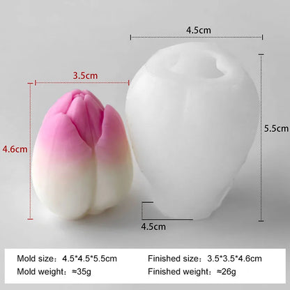 DIY Flowers Tulip Silicone Mold Handmade Scented Candle Plaster Resin Molds Homemade Cookies Chocolate Candy Baking Tool