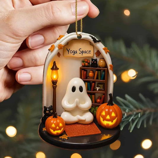 Cute Halloween Decorations Spooky Halloween Ghost Ornaments for Indoor Home Decor Acrylic Ghost-themed Hanging for Reading