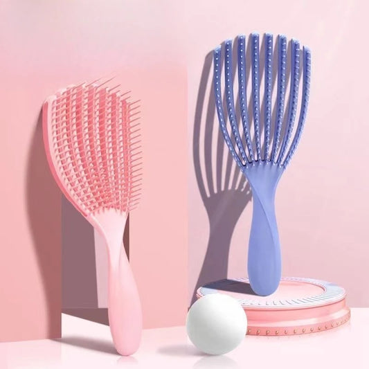 1pc Soft Silicone Detangling Comb Anti Static Hairbrush Curly Hair Shell-shaped Comb Pro Salon Tools Suitable for All Hair Types