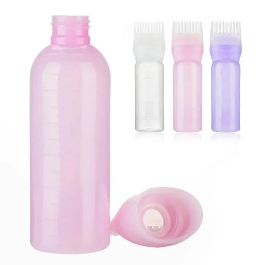 3 Colors Hair Dye Applicator Brush Bottles Dyeing Shampoo Bottle Oil Comb Hair Dye Bottle Applicator Hair Salon Styling Tool