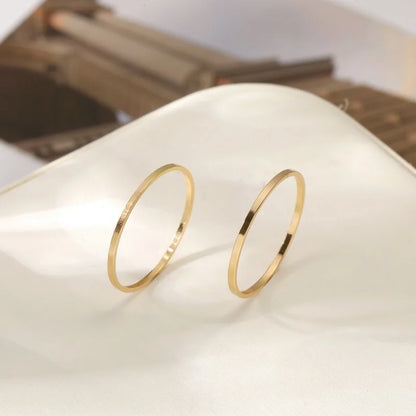 2Pcs Classic Simple Dainty Smooth Woman Thin Ring Top Quality Jewelry For Women Girls Fashion Wedding Party Jewelry Gift