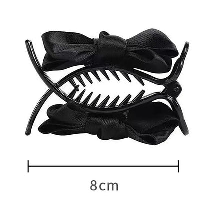 Back Head Hair Clamp Elegant Pastoral Style Bow Grab Clip Hair Accessories Hair Clip Women Girls