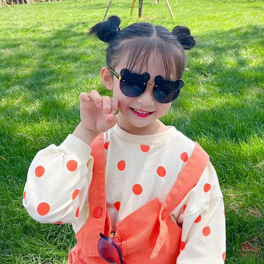 Cute Bear Sunglasses Kids Cartoon Sunglassess For Boy Girl Children Summer Resin Glasses UV400 Outdoor Beach Sunscreen Glasses