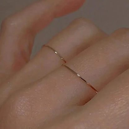 2Pcs Classic Simple Dainty Smooth Woman Thin Ring Top Quality Jewelry For Women Girls Fashion Wedding Party Jewelry Gift