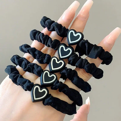 5PCS Women's Hair Ring Set Hair Accessories High Elasticity Leather Band Simple Temperament High Ponytail Durability New Style