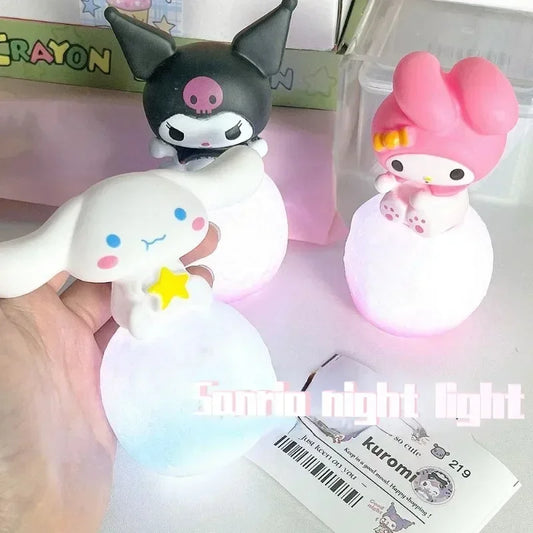 Hello Kitty Night Light Luminous Children's Toy Bedside Lamp Anime Cartoon Kuromi Cinnamoroll Cute Children's Gift