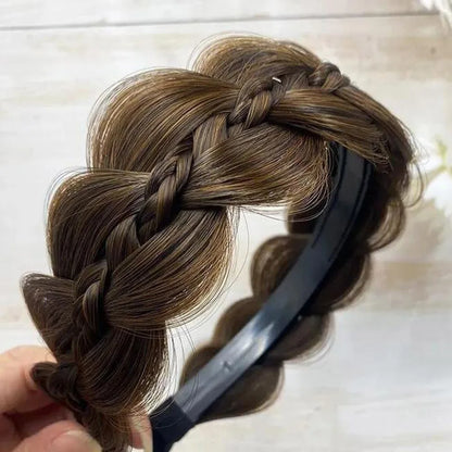 1pc Wig Twist-Headbands For Women Wide Fishbone Braids Hairbands Handmade Retro Head Hoop Styling Headwear Accessories