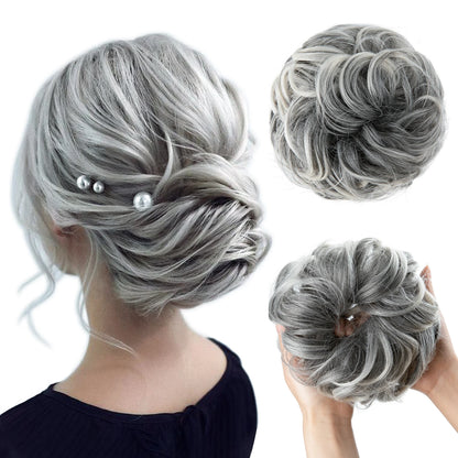 Wholesale Synthetic Hair Bun Extensions Messy Curly Elastic Hair Scrunchies Hairpieces Synthetic Chignon Donut Updo Hair Pieces