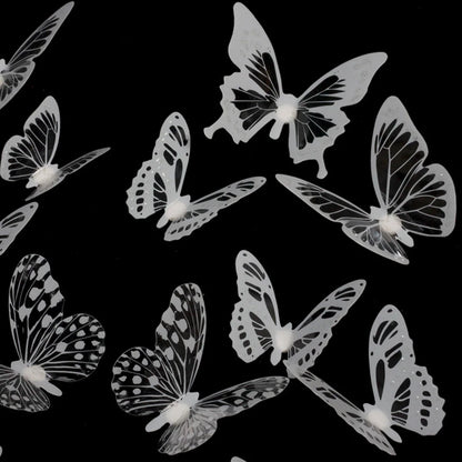 18pcs/lot Black Crystal Butterflies 3d Wall Sticker Beautiful Butterfly Living Room for Kids Room Wall Decals Home Decoration