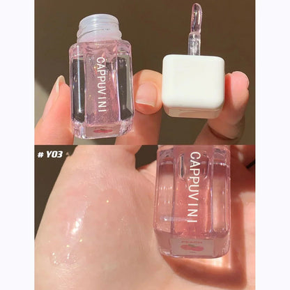 2024 Hot Mirror Moisturizing Lip Gloss Water Glossy Transparent Lip Glosses Liquid Clear Glitter Primer Lip Care Hydrating Plump