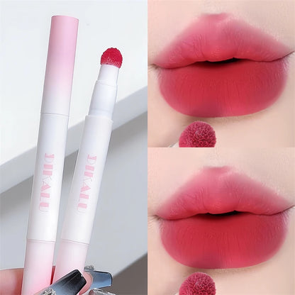 DIKALU Lip Powder Cream Air Cushion Lip Cream Matte Lip Glaze Mouth Red Lip Mud Non-fading Non-stick Cup Feminine White Brick Re