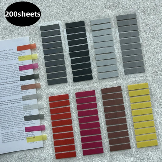 200 PcsTransparent Colorful Index Creative Memo Pads Office School Stationery Self-Adhesive Stickers Sticky Note Pads