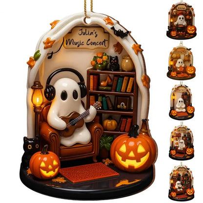Cute Halloween Decorations Spooky Halloween Ghost Ornaments for Indoor Home Decor Acrylic Ghost-themed Hanging for Reading