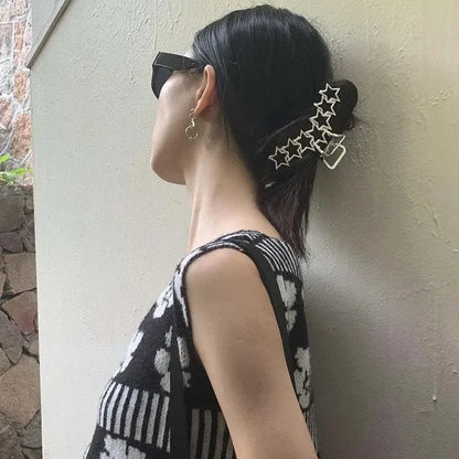 Fashion Hollow Star Pentagram Love Heart Hair Claws Sweet Cool Charm Trend Hair Clip for Women Aesthetics Y2K Hair Accessories
