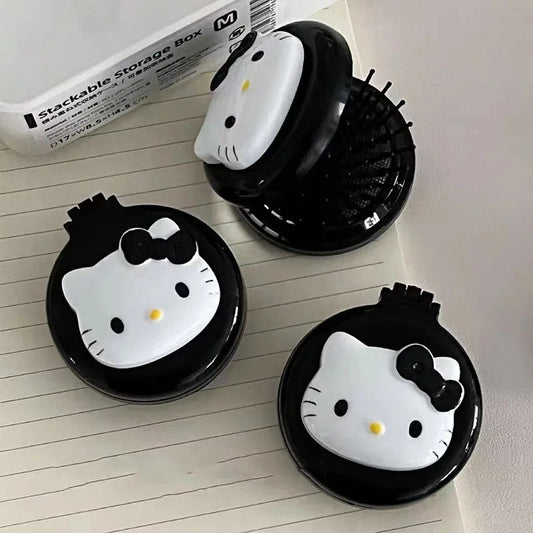 Sanrio Hello Kitty Kawaii Portable Air Cushion Comb Mirror Cartoon Anime Doll Girl Creative Cute Portable Comb Gifts for Girls