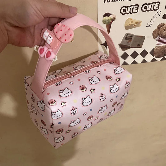 Kawaii Oxford Cloth Pencil Case Hello Kitty Pen Bag Large Capacity Cosmetic Bag Waterproof Makeup Bag Stationery School Supplies