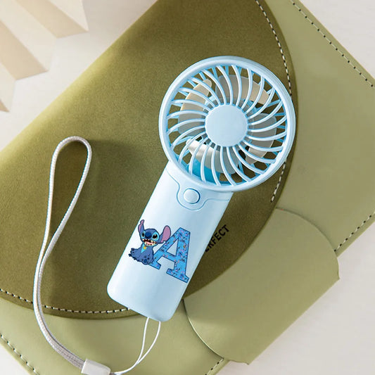 Lilo Stitch Letter A-Z Mini Fan Disney Kawaii Hand Fans Kids Summer Outdoor Portable Cooling Appliances Children Birthday Gift