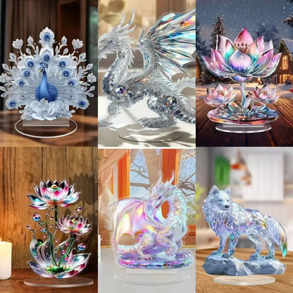 White Study Decor Peacock Figure Peacock Decor For Office Housewarming Gift Study