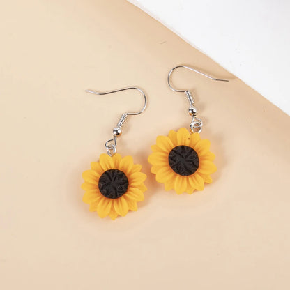1pair Resin Daisy Chrysanthemum SunFlower Drop Earrings Multi-szie DangleEarrings Pendant For DIY Jewelry Gifts