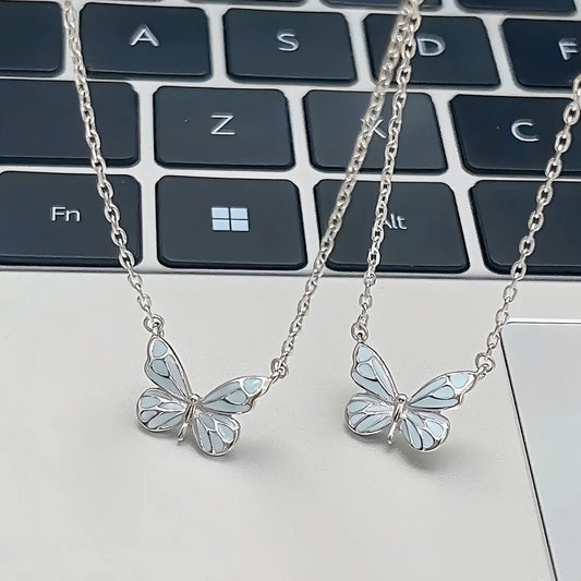 Luminous-Butterfly Necklace Bracelet For Women Vintage Glow In The Dark Pendant Necklace Christmas New Year Party Jewelry Gift