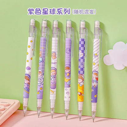HEYEJET 1 Pieces 0.5mm Honey Peach Cute Press Automatic Mechanical Pencil School Office Supplies Student Stationery Gift Refill