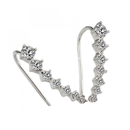 Fashion Stud Earring Women Line Rhinestone Zircon Earrings Ear Hook Clip Stud Jewelry