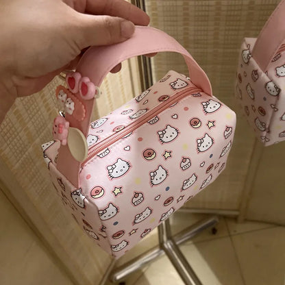 Kawaii Oxford Cloth Pencil Case Hello Kitty Pen Bag Large Capacity Cosmetic Bag Waterproof Makeup Bag Stationery School Supplies