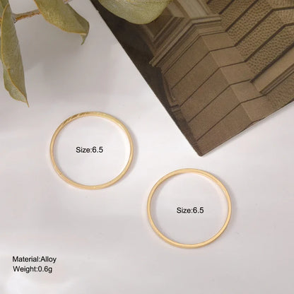 2Pcs Classic Simple Dainty Smooth Woman Thin Ring Top Quality Jewelry For Women Girls Fashion Wedding Party Jewelry Gift