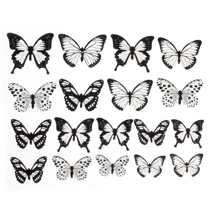 18pcs/lot Black Crystal Butterflies 3d Wall Sticker Beautiful Butterfly Living Room for Kids Room Wall Decals Home Decoration