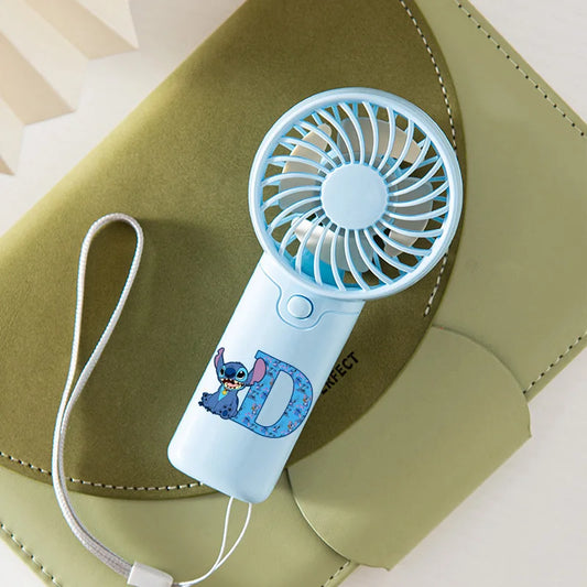Lilo Stitch Letter A-Z Mini Fan Disney Kawaii Hand Fans Kids Summer Outdoor Portable Cooling Appliances Children Birthday Gift