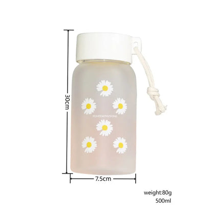 500ml Plastic Transparent Water Bottle BPA Free Portable Outdoor Sports Cup Mug Student with Rope