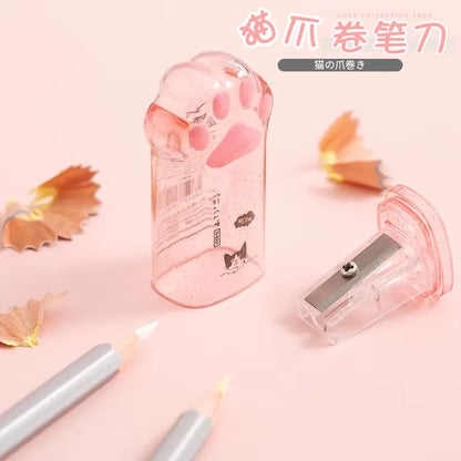 1 Pcs kawaii Cat Paw Pencil Sharpener Kawaii School Supplies Stationery Items Student Prize Kids Gift